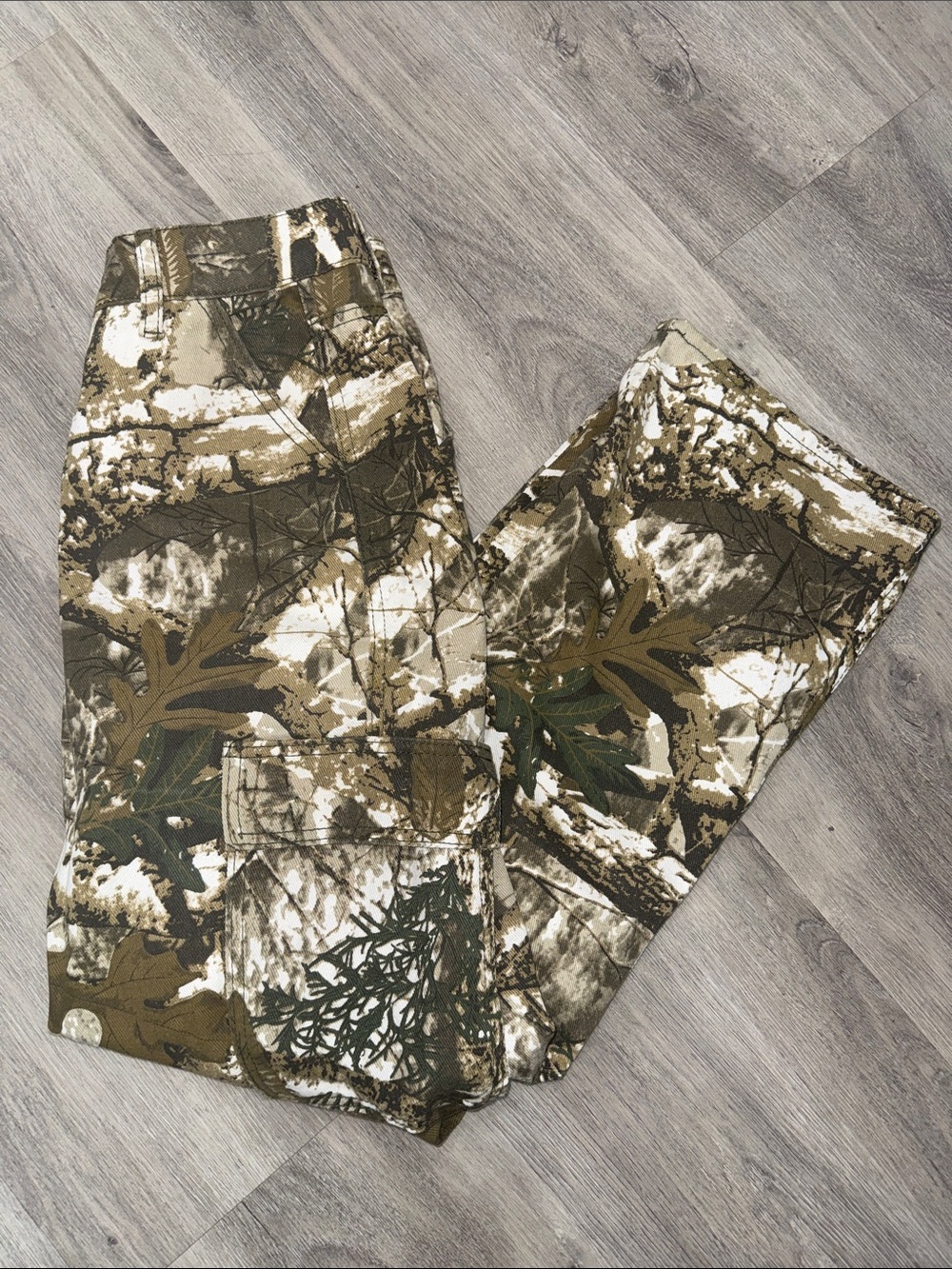 Women’s Camouflage Cargo Pants - Green Brown White